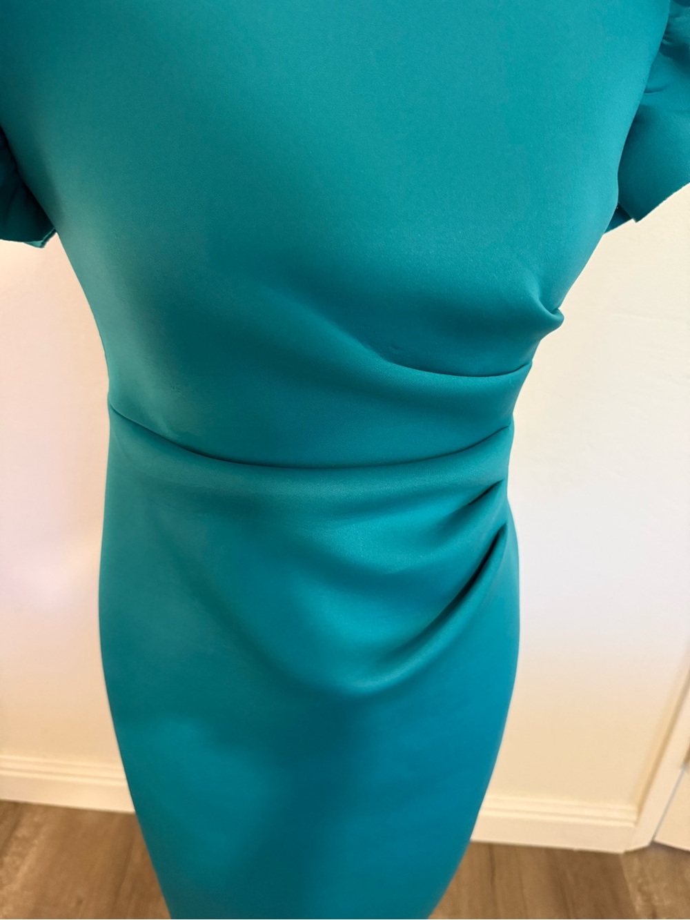 Eliza J Teal Ruffle Sleeve Midi Dress - Picture 3 of 8